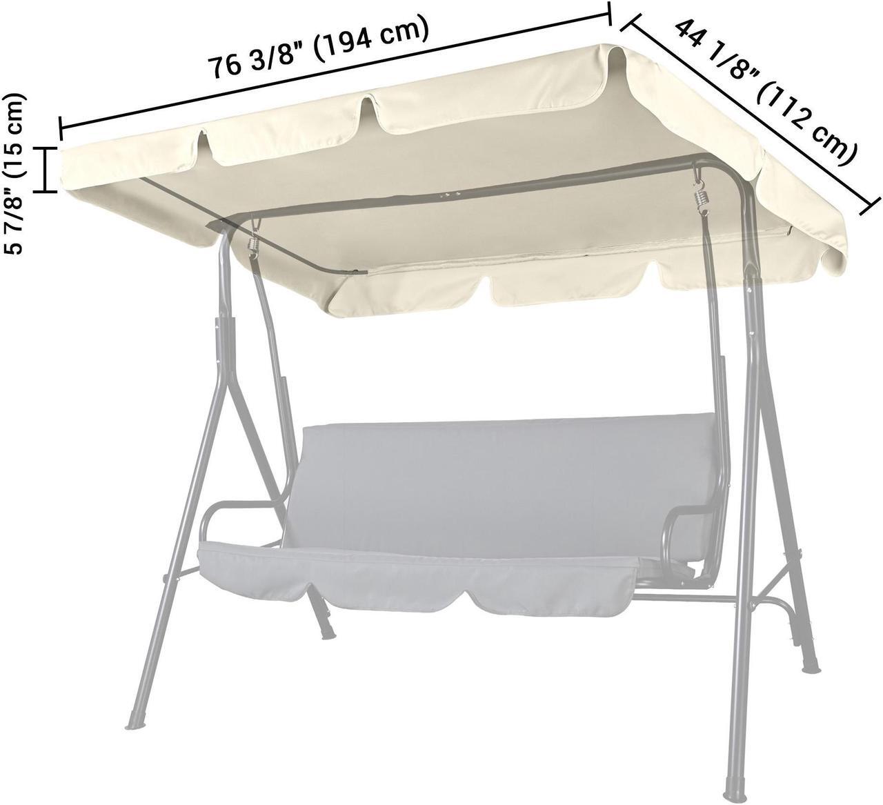 Alt view image 7 of 7 - 76"x44" Outdoor Swing Cover Replacement Canopy UV30+ 180gsm Top Patio Yard Garden Seat