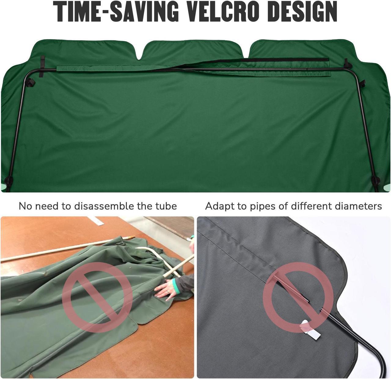 Alt view image 3 of 7 - 64"x47" Swing Canopy Cover Replacement Porch Top UV30+ 180gsm Outdoor Patio Seat Green