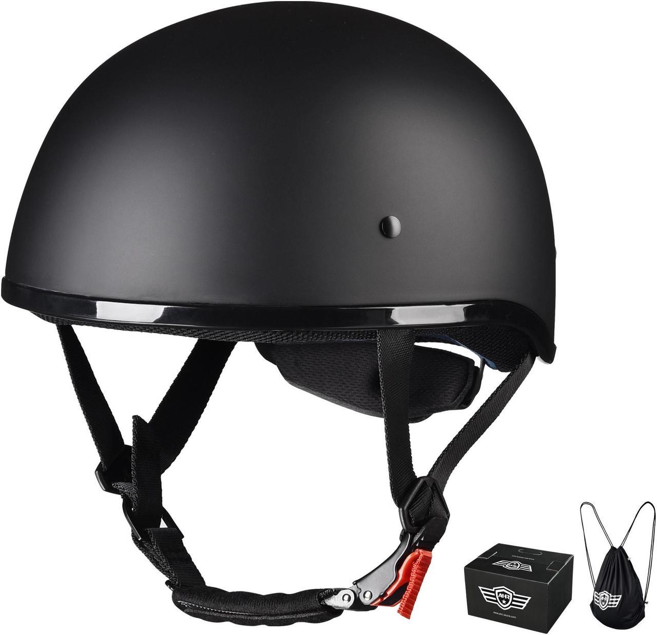 AHR Half Face German Style Motorcycle Helmet DOT Chopper Cruiser Scooter