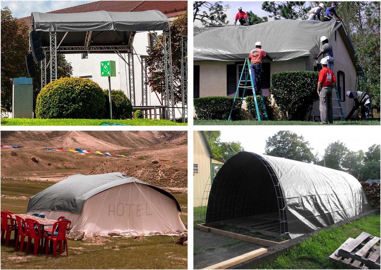 Alt view image 7 of 7 - Yescom 20x24 Ft 14 Mil Poly Tarp Protective Cover Tarpaulin Heavy Duty UV Resistant