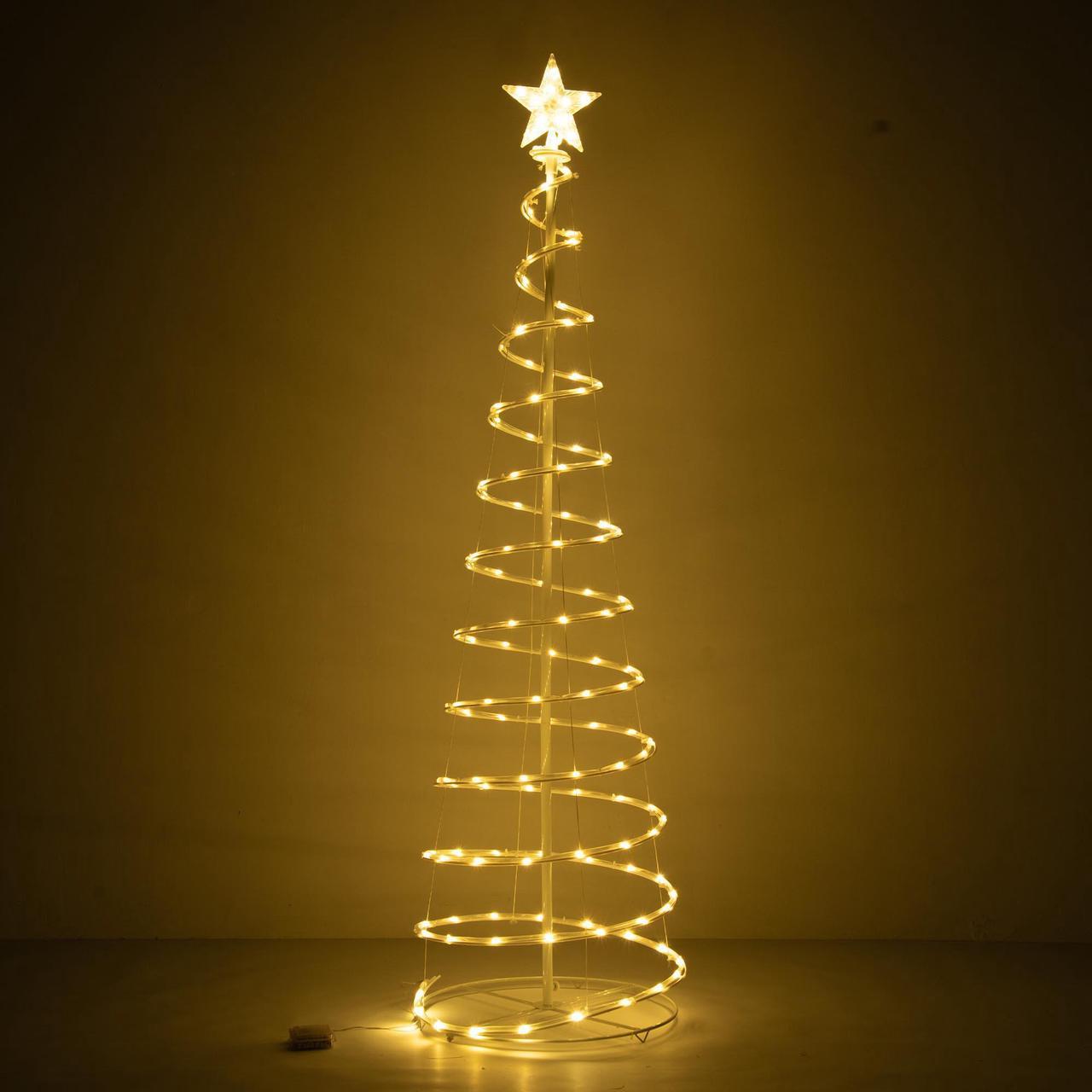 Yescom Twinkle 6Ft Spiral Christmas Tree Light 182 LEDs 8 Model Outdoor Patio Yard Holiday Party Decoration Warm White