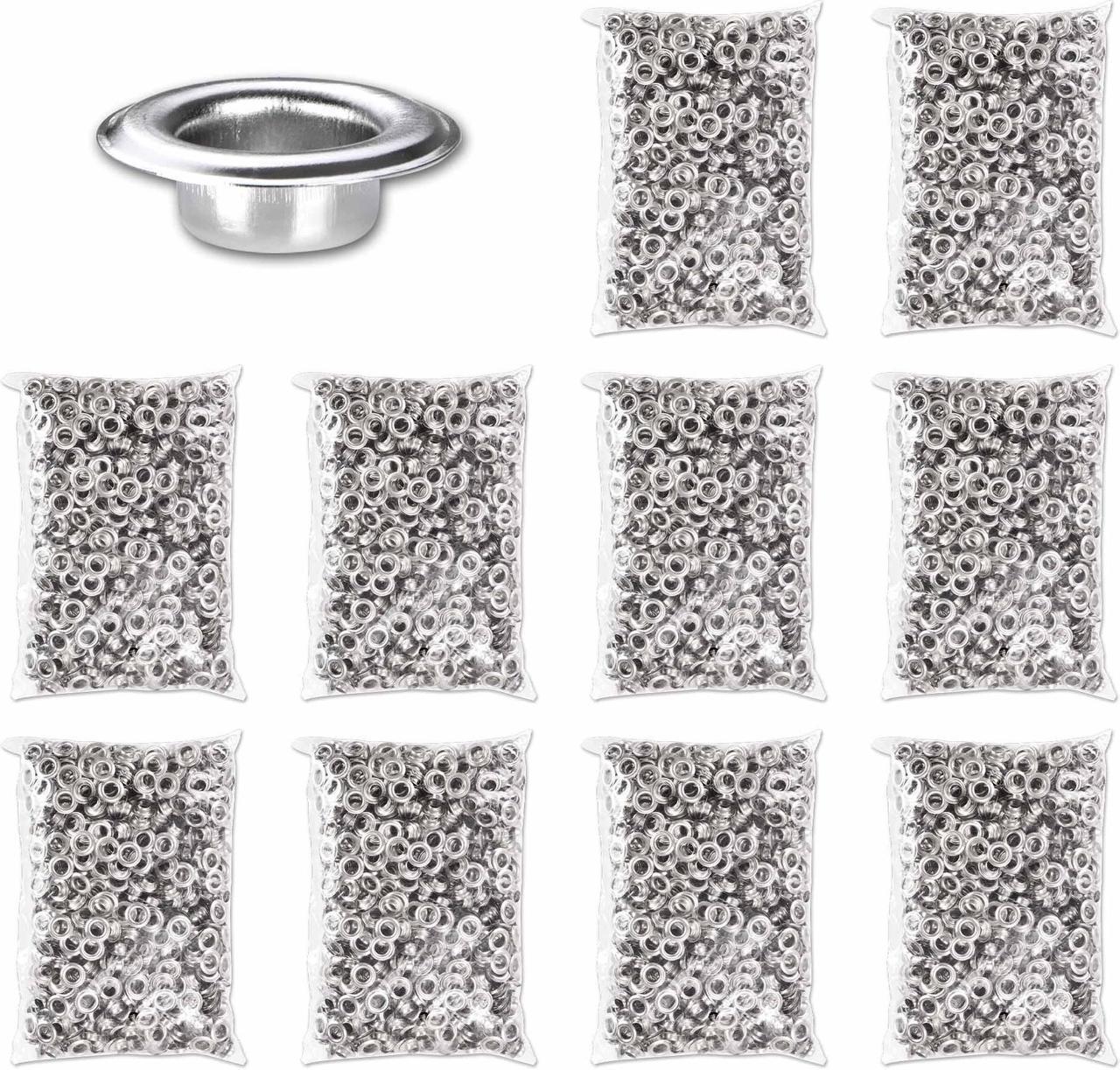 10000pcs 3/8" Size 2 Grommets Nickel Finish Eyelets Kit Leather Bags Signs Poster Eyelet YES0387