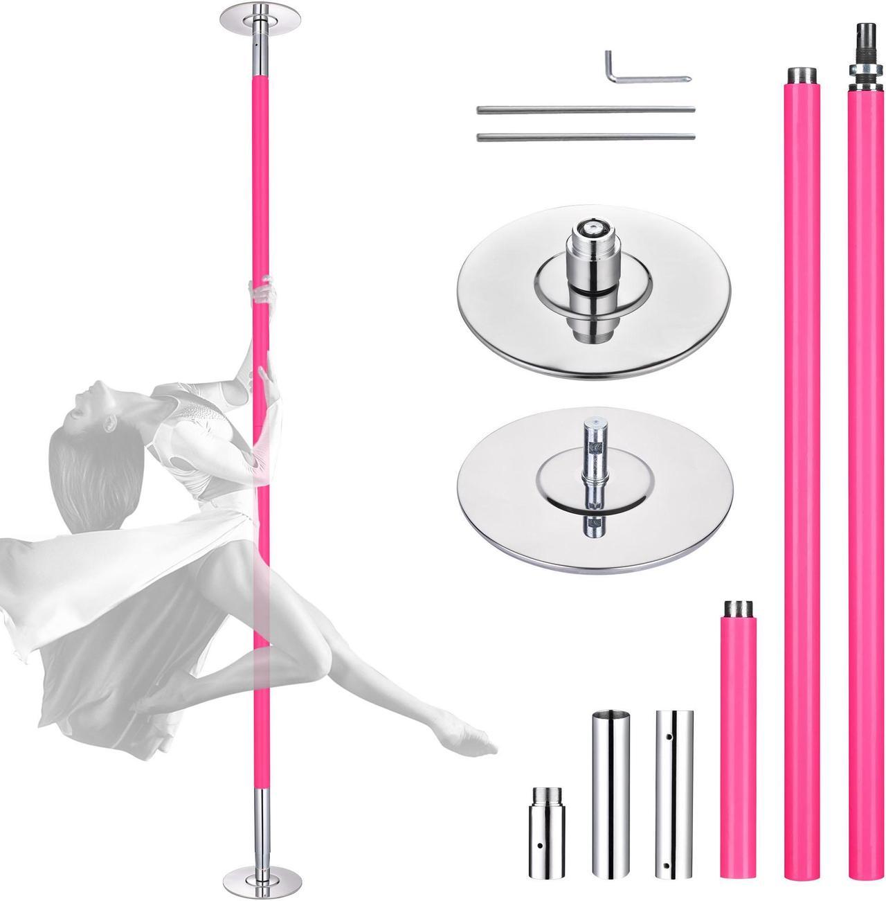 Yescom 9.25 Ft Professional Stripper Pole 45mm Silicone Spinning Static Dance Pole Kit Dancing Pole, Pink