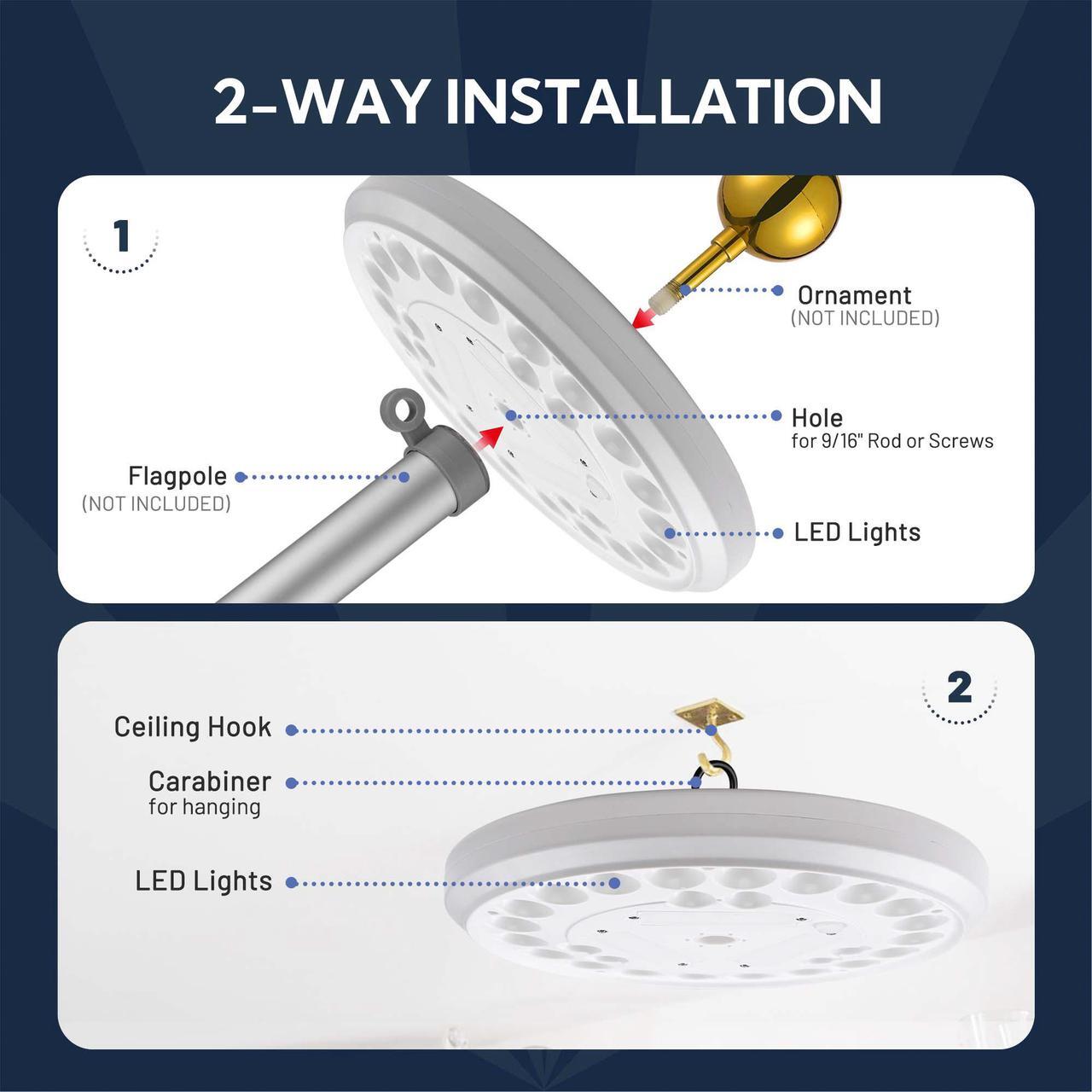 Alt view image 5 of 7 - Yescom 26 LED Flag Pole Light Solar Powered 100% Coverage 10-Hour Outdoor Dusk to Dawn Auto Lamp for Yard