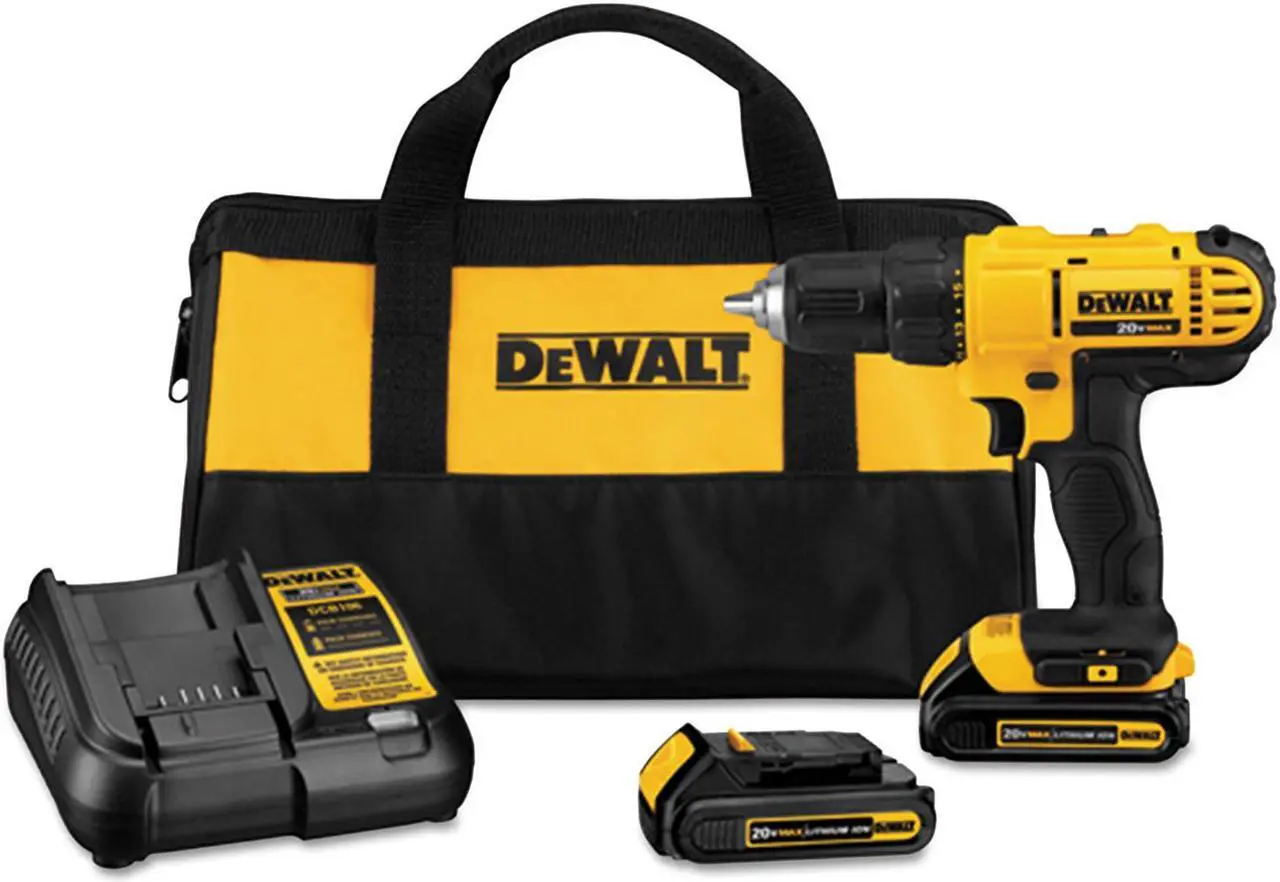Main image of Dewalt DCD771C2 20V MAX Brushed Lithium-Ion 1/2 in. Cordless Compact Drill Driver Kit with 2 Batteries (1.3 Ah)