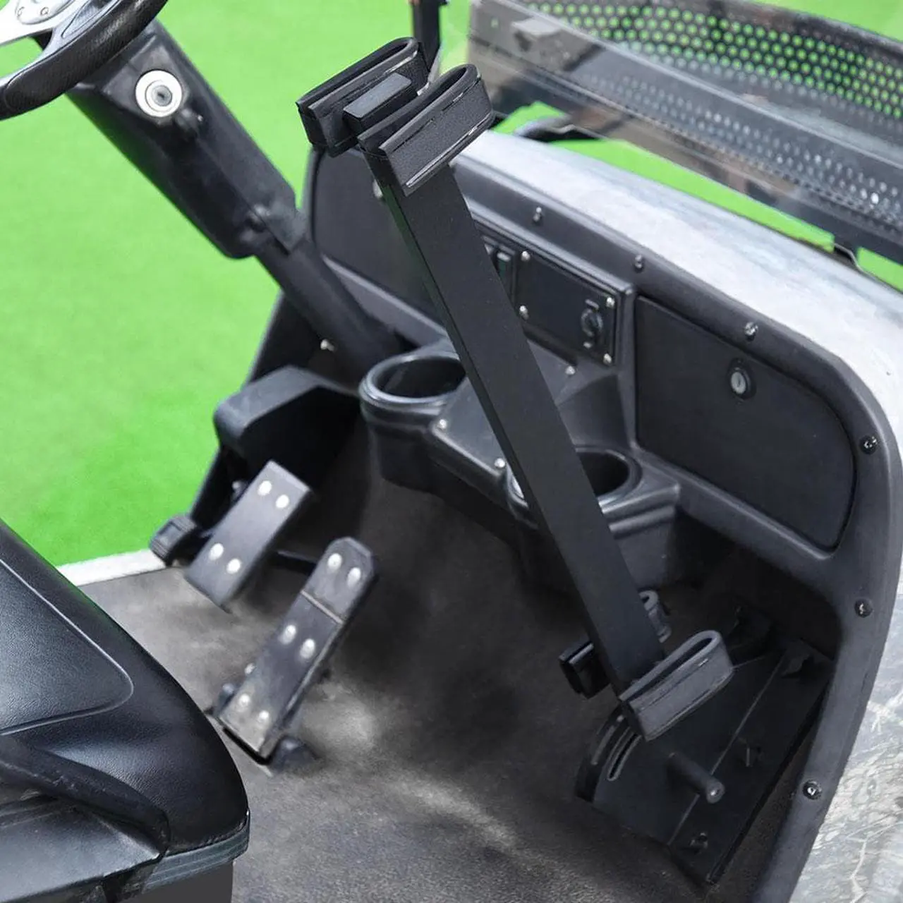 Alt view image 7 of 7 - Yescom Golf Cart Gun Rack Stand up Gun Holder Stand Club Car EZGO Yamaha Quick Release