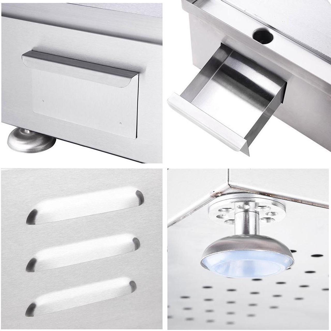 Alt view image 6 of 14 - 3500W 24" Electric Countertop Griddle Flat Top Commercial Restaurant BBQ Grill