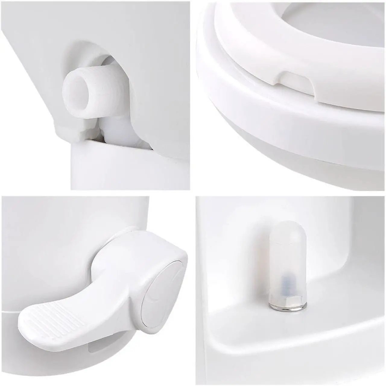 Alt view image 8 of 14 - Yescom RV Toilet Gravity Flush Camper Toilet Elongated 20" High Travel Trailer Toilet for RV HDPE