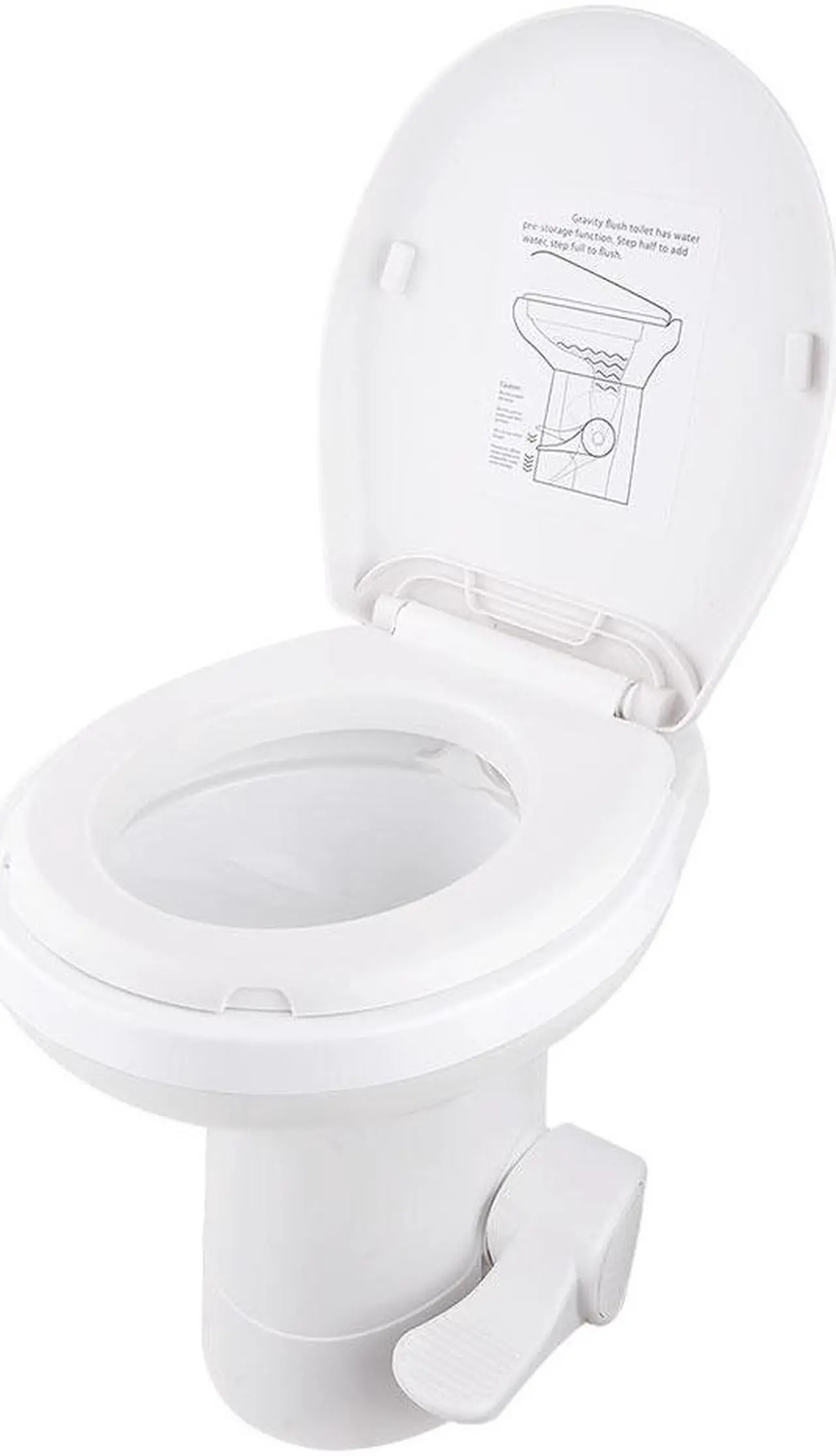 Main image of Yescom RV Toilet Gravity Flush Camper Toilet Elongated 20" High Travel Trailer Toilet for RV HDPE