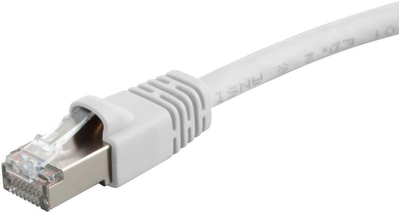 Monoprice Cat6A Ethernet Patch Cable - 1 Feet - White | Network Internet Cord - RJ45, 550Mhz, STP, Pure Bare Copper Wire, 10G, 26AWG