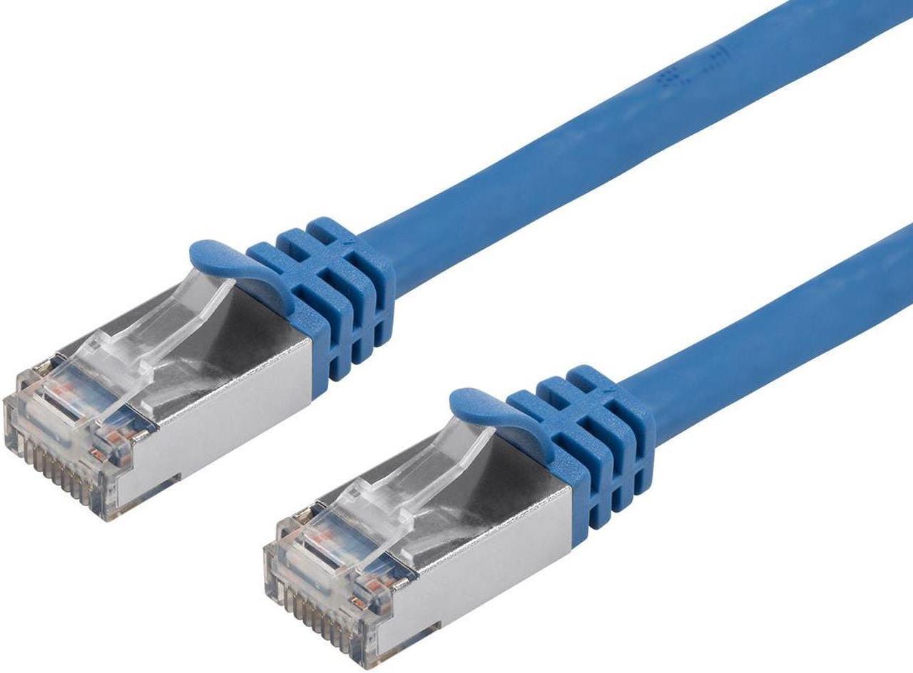 Monoprice Cat7 Ethernet Patch Cable - 2 Feet - Blue | Network Internet Cord - Flexboot RJ45 Stranded 600Mhz S/FTP CMX Pure Bare Copper Wire 26AWG - Entegrade Series