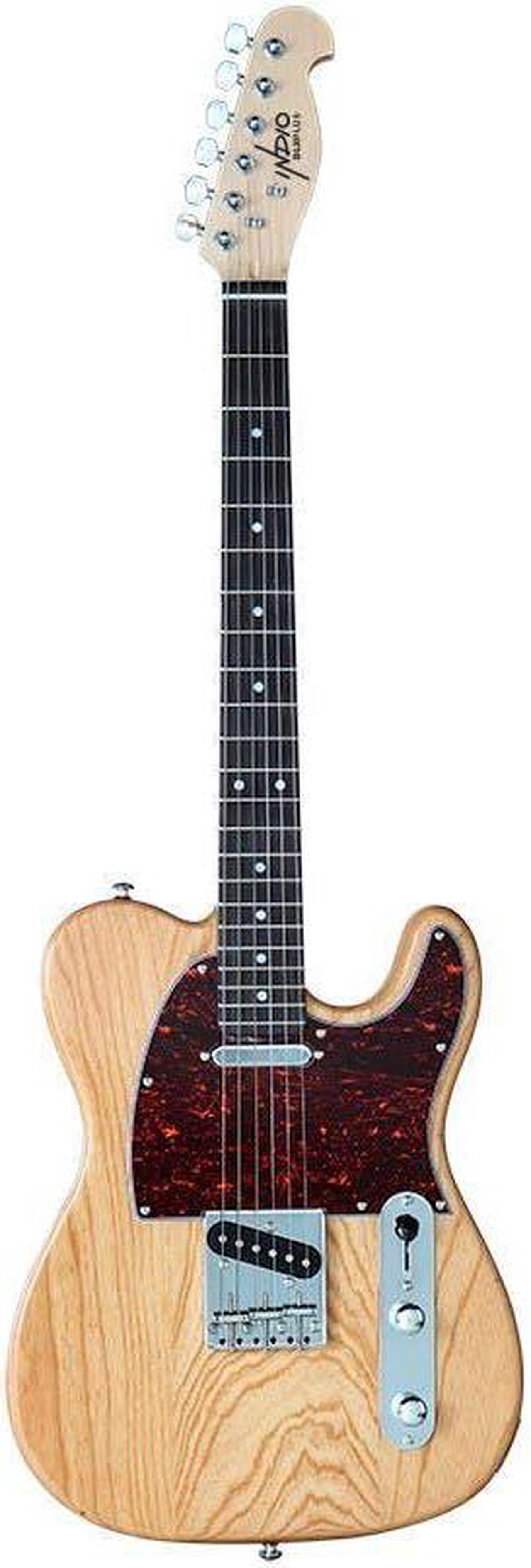 Monoprice Retro DLX Plus Solid Ash Electric Guitar - Natural, With Gig Bag, Ash Body, Maple Neck, Professionally Set-up in the US - Indio Series