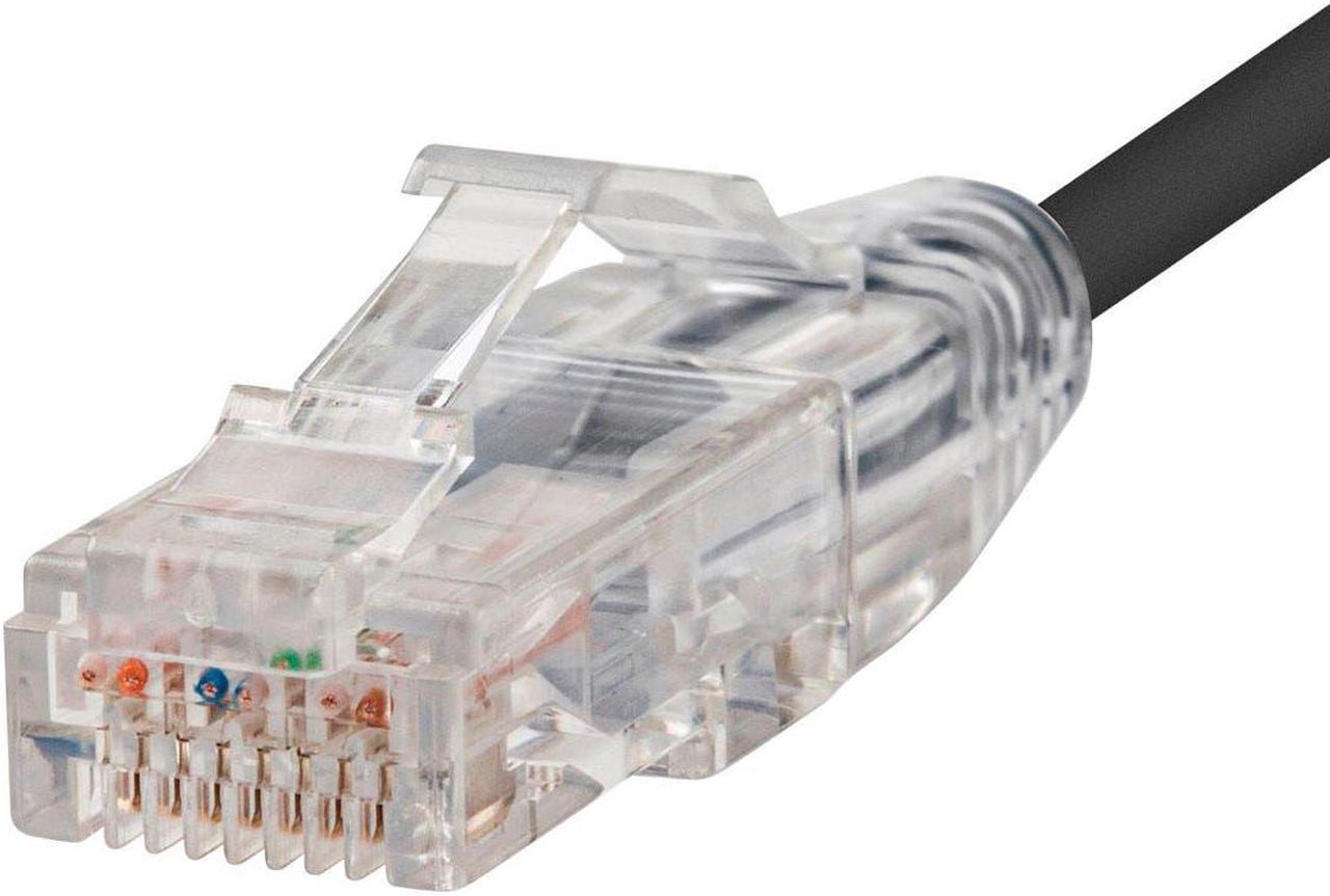 Monoprice Cat6 Ethernet Patch Cable - 0.5 Feet - Black | Network Internet Cord - Snagless RJ45 Stranded 550MHz UTP CMR Riser Rated Pure Bare Copper Wire 28AWG - SlimRun Series