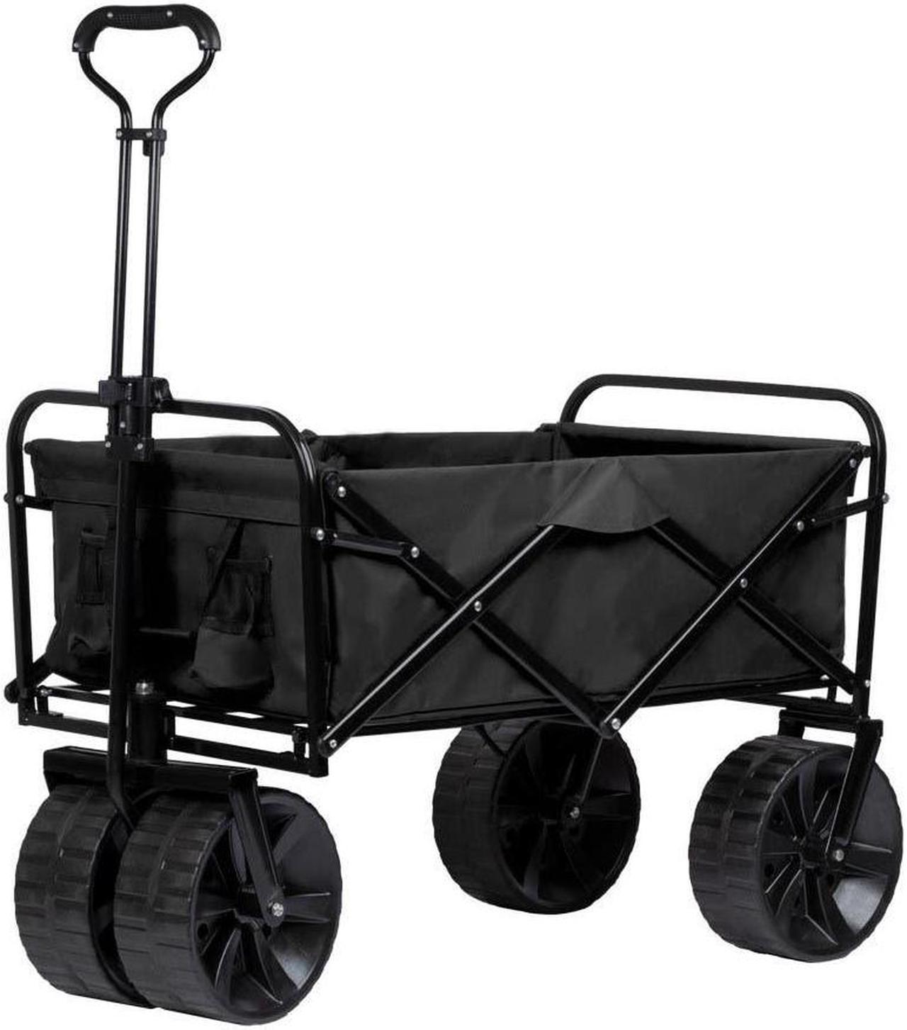 Monoprice Heavy Duty All Terrain Collapsible Outdoor Wagon, Black - Durable, 600D Oxford, Mildew and UV Resistant - Pure Outdoor Collection