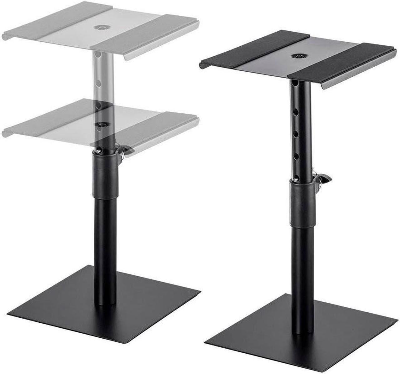 Monoprice Desktop Studio Monitor Stands (pair) Heavy Duty Steel, Adjustable Height, Support Up to 22 lbs, Includes Antislip Pads - Stage Right Series - Stage Right Series