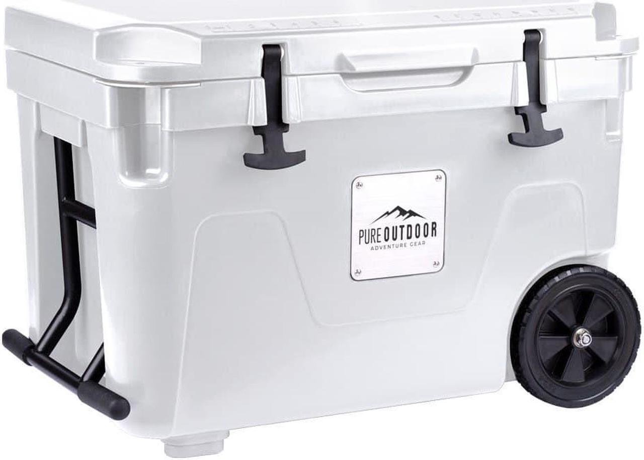 Alt view image 3 of 6 - Monoprice Portable Wheeled Emperor Cooler 50 Liter Cooler, White, Built‑in Bottle Opener, For Beach Trips, BBQs, Camping, Fishing, Picnics, Tailgating, Pool Parties - Pure Outdoor Collection