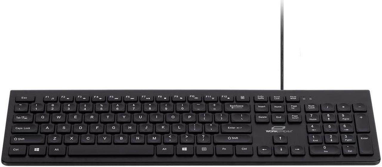 Monoprice Low-Profile Spill-Resistant Silent Keyboard  Membrane Water-Resistant Coating 10 Million Keystrokes - Workstream Collection