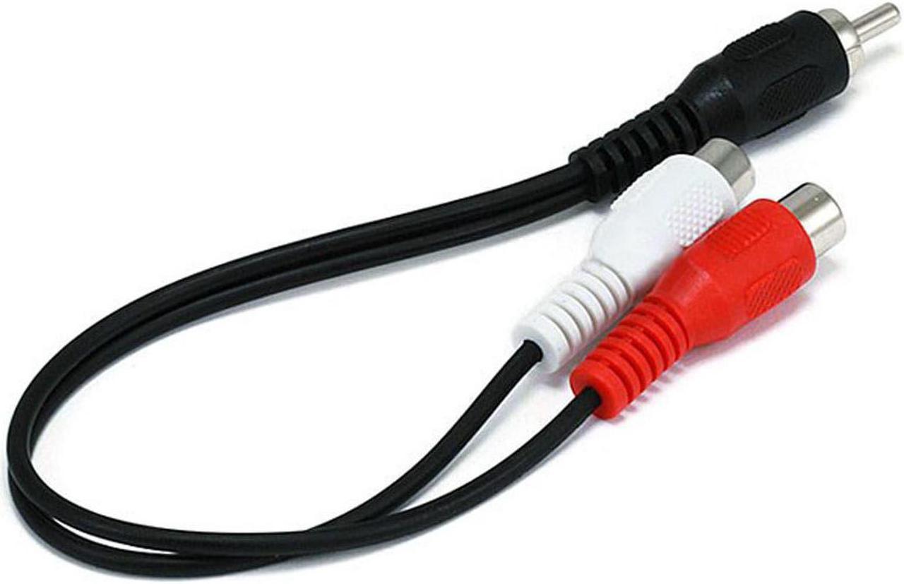 Monoprice 6inch RCA Male Mono to Female Stereo Splitter Cable