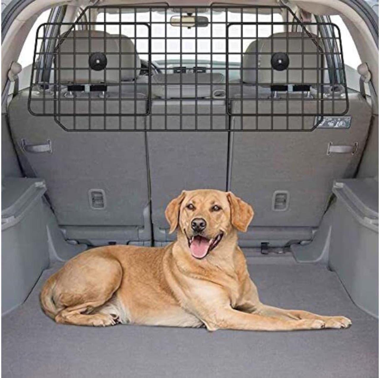 Main image of MPM Dog Car Barrier, Adjustable Large Pet Gate Divider, Cargo Area, Universal-Fit Heavy-Duty Wire Mesh Dog Guard, Safety Travel Car Accessories, for SUVs, Van, Vehicles, Truck Cargo Area