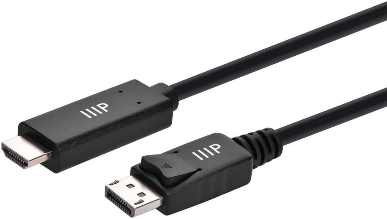 Monoprice DisplayPort 1.4 Cable to 8K HDMI - 10 Feet | 30AWG, 8K@60Hz, Up To 32.4Gbps Bandwidth, For Video Game Console, Gaming Monitor, Apple TV, or Laptop Computer