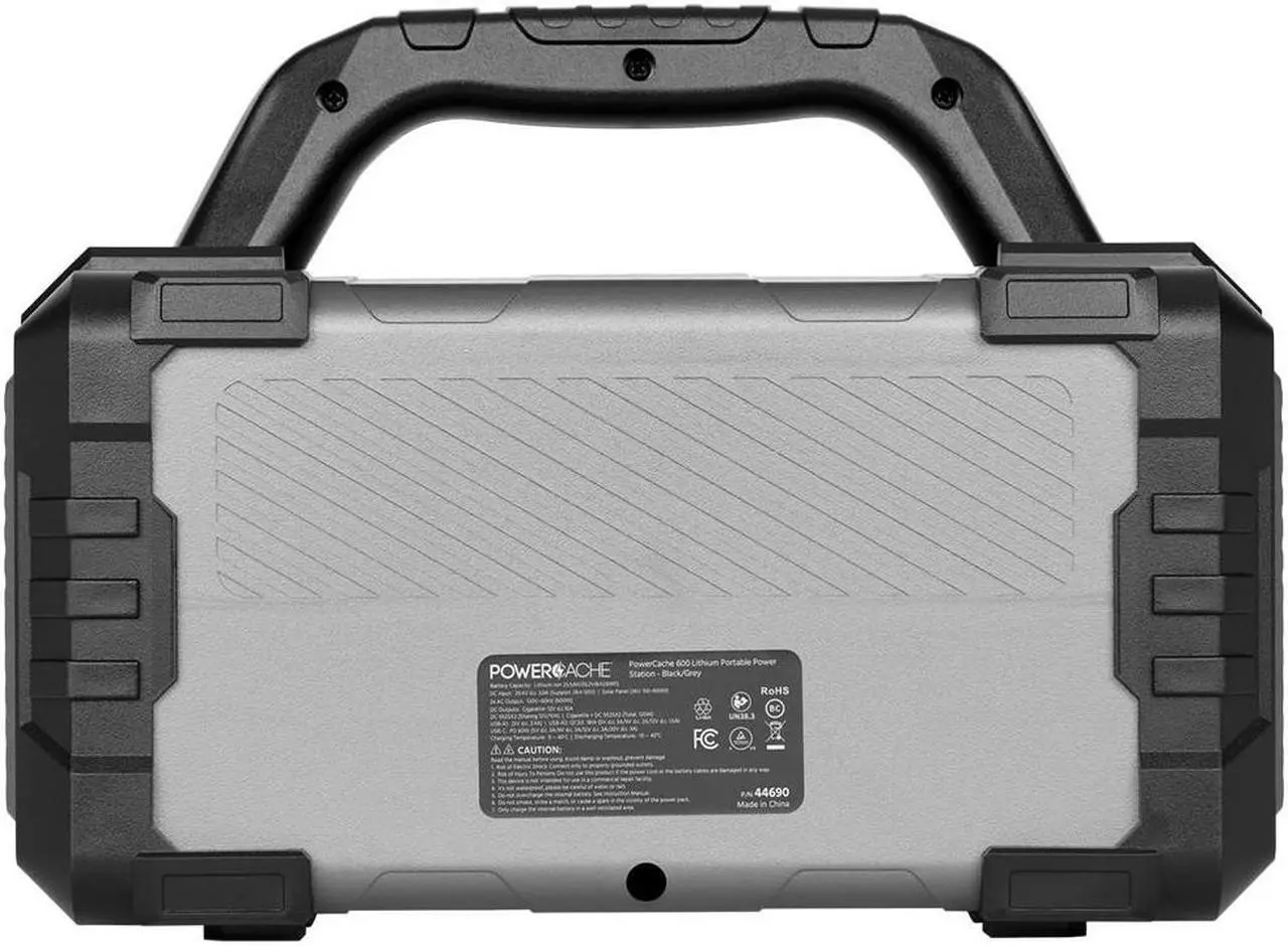 Alt view image 4 of 6 - Monoprice PowerCache 600 Lithium Portable Power Station - Black/Grey