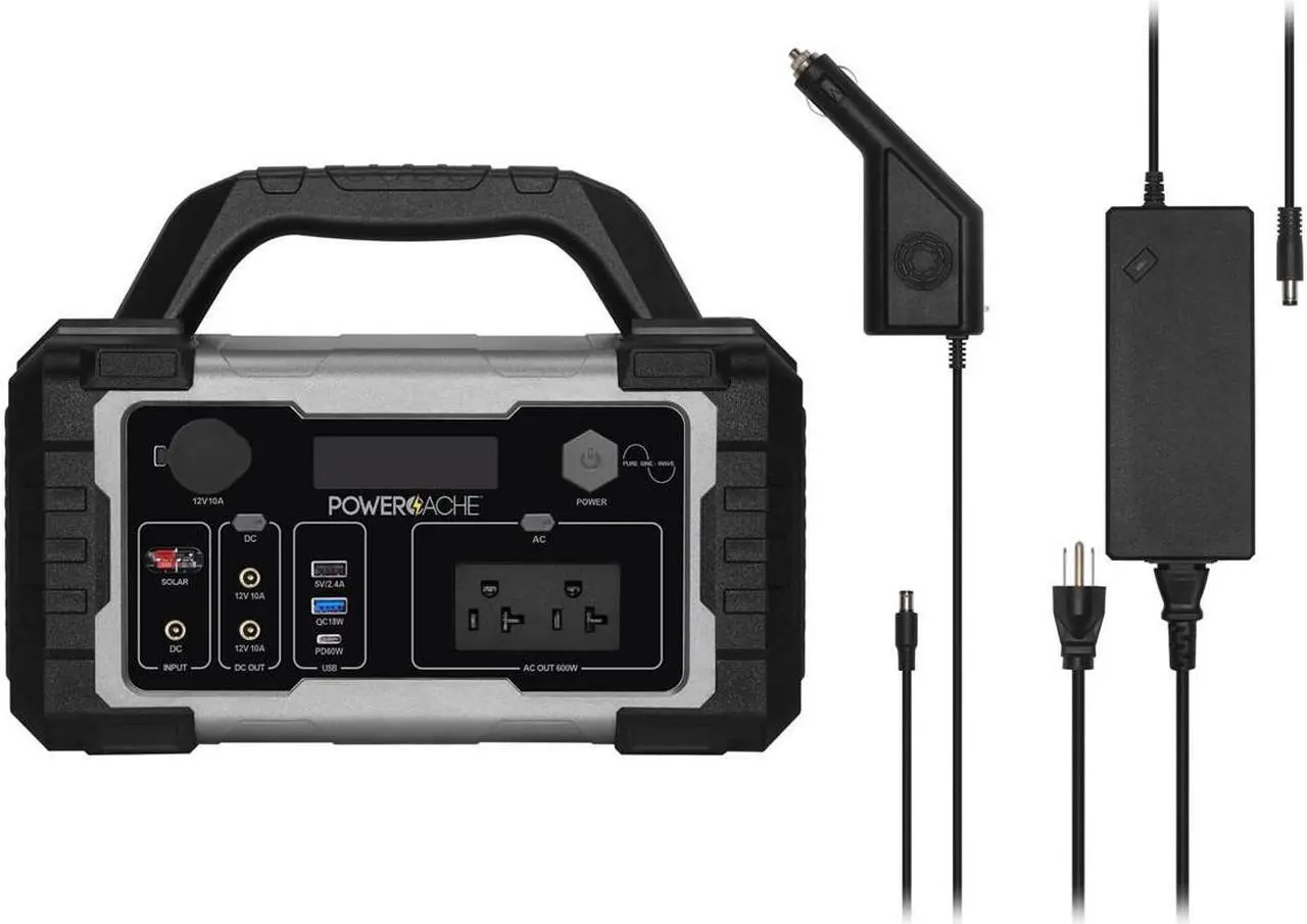 Alt view image 6 of 6 - Monoprice PowerCache 600 Lithium Portable Power Station - Black/Grey