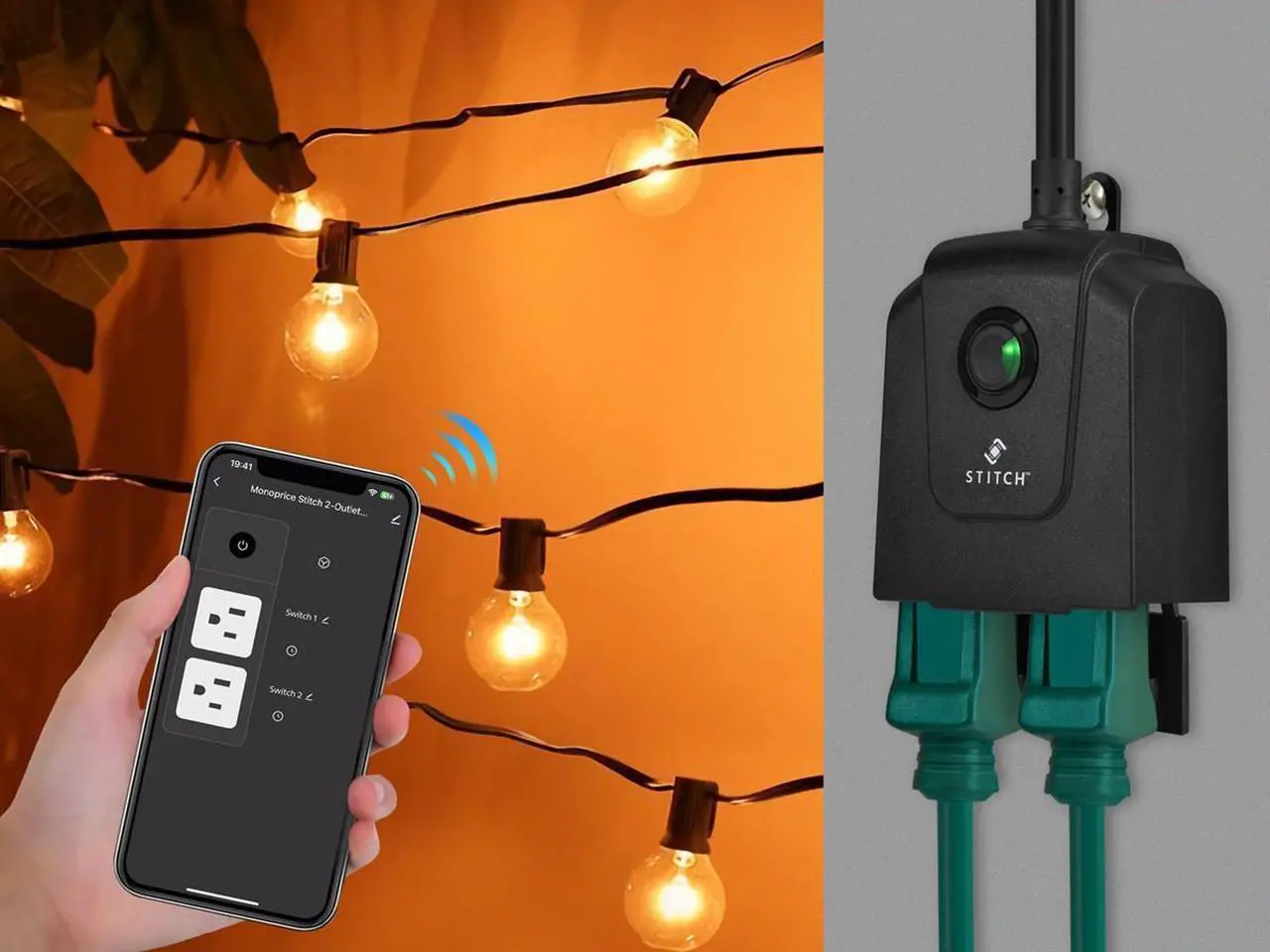 Alt view image 6 of 6 - Monoprice STITCH Outdoor 2-Outlet Smart Plug