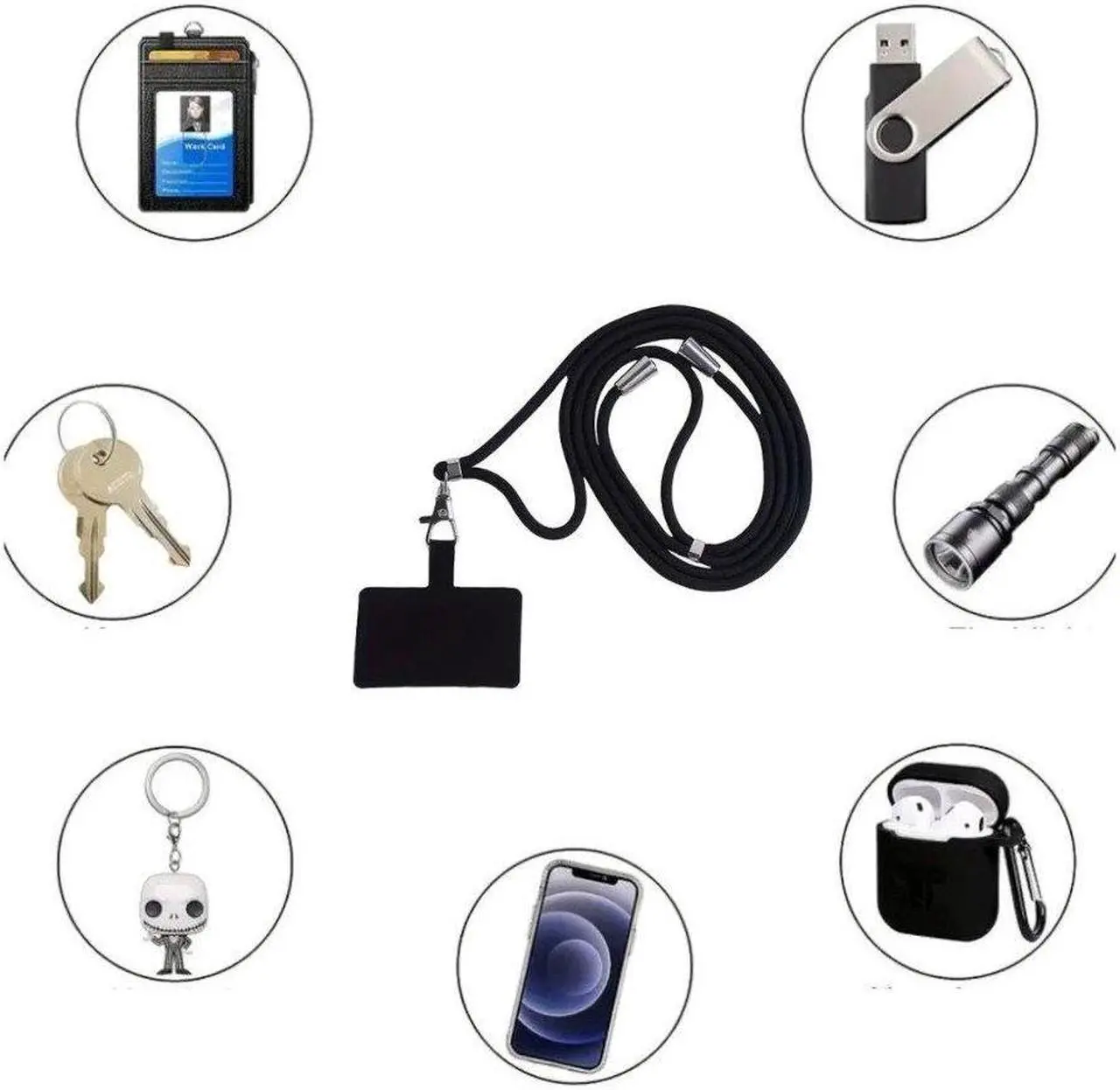 Alt view image 4 of 6 - MPM 2-Pack Universal Phone Lanyards, Crossbody Cell Phone Lanyard With Adjustable Nylon Neck Strap, Compatible with Most