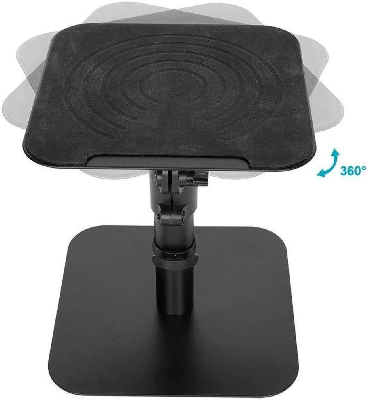 Alt view image 5 of 6 - Monoprice Desktop Freestanding Speaker Stands Pair Adjustable with Cable Management, For Medium/Large Bookshelf Studio Monitor Speakers