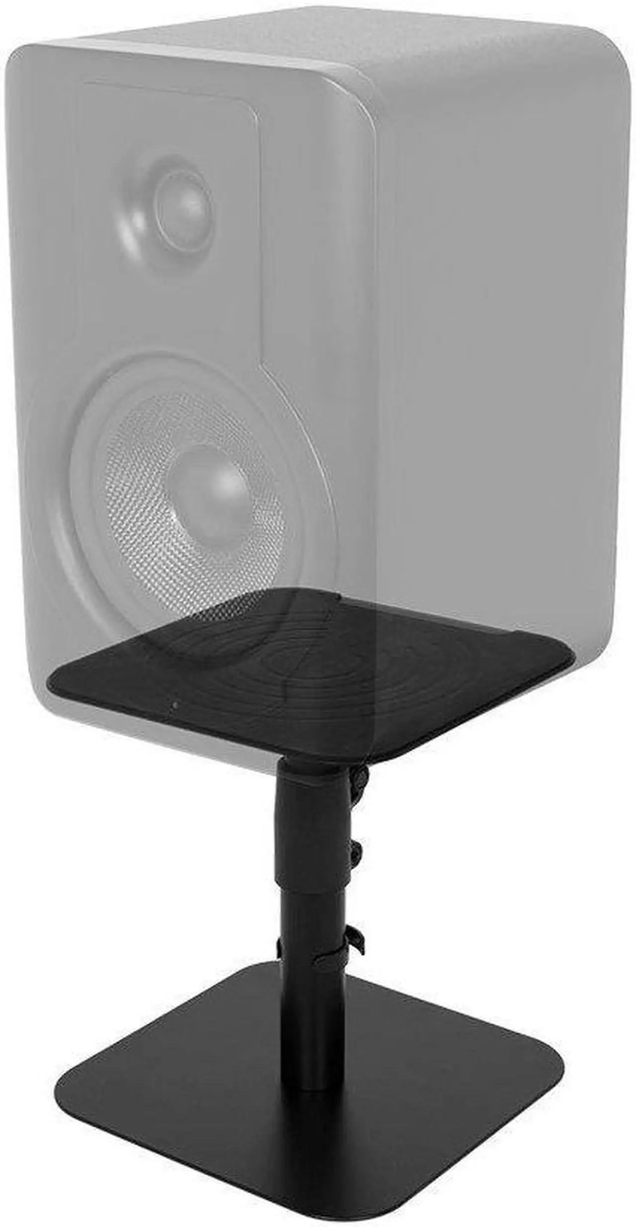 Alt view image 2 of 6 - Monoprice Desktop Freestanding Speaker Stands Pair Adjustable with Cable Management, For Medium/Large Bookshelf Studio Monitor Speakers