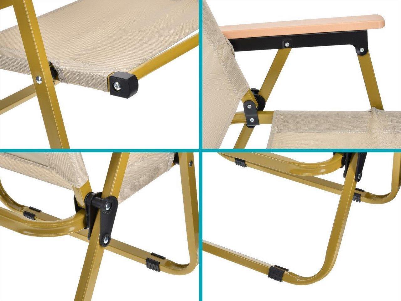 Alt view image 3 of 5 - MPM Foldable Camp Chair, Portable Folding Chair, Collapsible Arm Chair, For Picnic, Camping, Fishing, Beach, Outdoor, Pa