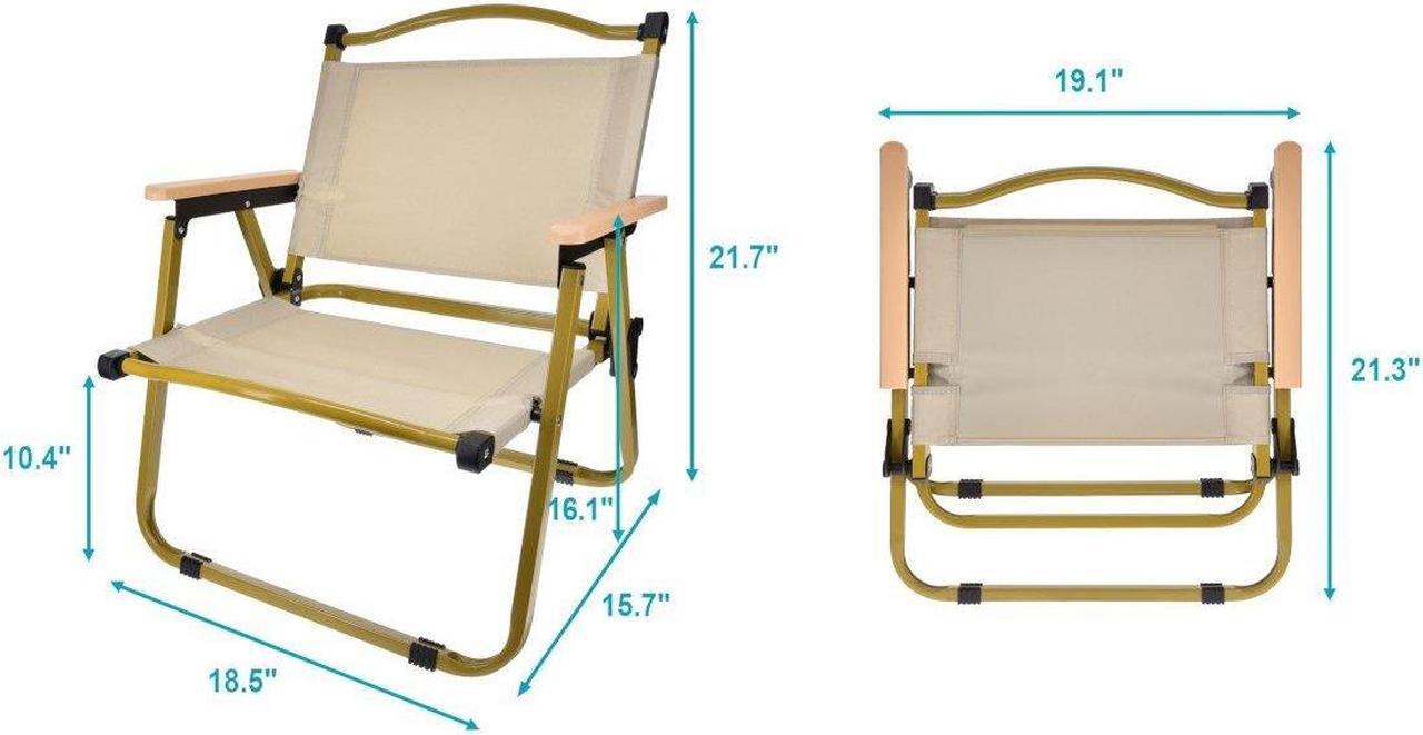 Alt view image 5 of 5 - MPM Foldable Camp Chair, Portable Folding Chair, Collapsible Arm Chair, For Picnic, Camping, Fishing, Beach, Outdoor, Pa