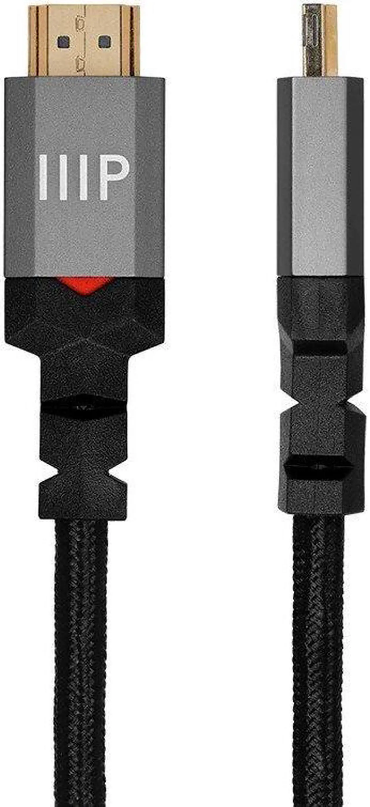 Alt view image 5 of 6 - Monoprice 8K Certified Ultra High Speed HDMI Cable - 3 Feet - Black | Braided - HDMI 2.1, 8K@60Hz, 4k@120Hz, 48Gbps, HDR, VRR, CL3 In-Wall Rated