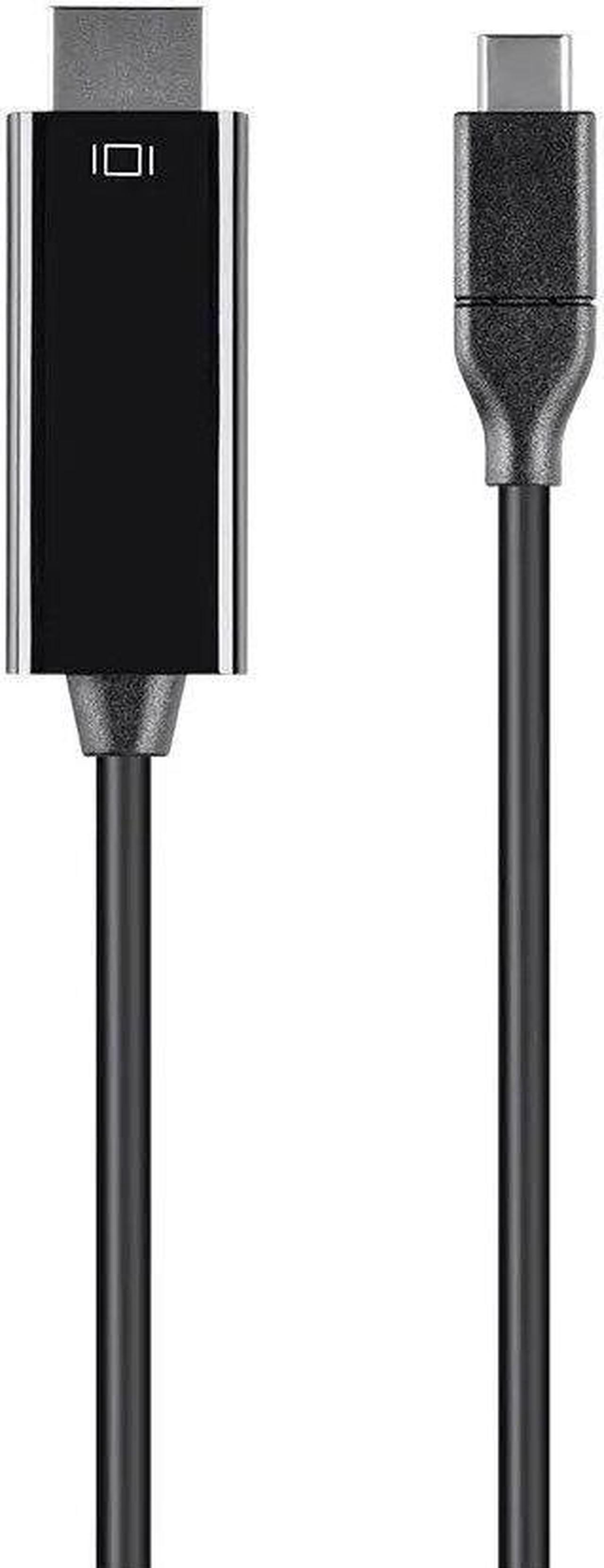 Alt view image 2 of 6 - Monoprice Video Cable - 9 Feet - Black | USB Type C to HDMI 3.1 Cable - 5Gbps 4K@30Hz
