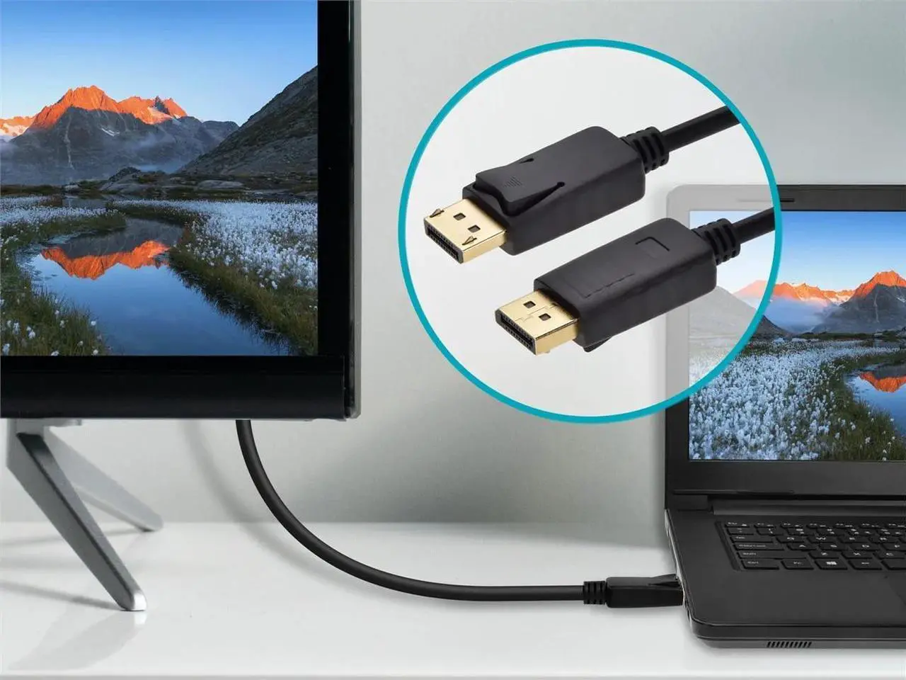 Alt view image 9 of 9 - Monoprice DisplayPort 1.2a Cable - 1.5 Feet, Supports Up to 4K Resolution And 3D Video - Select Series