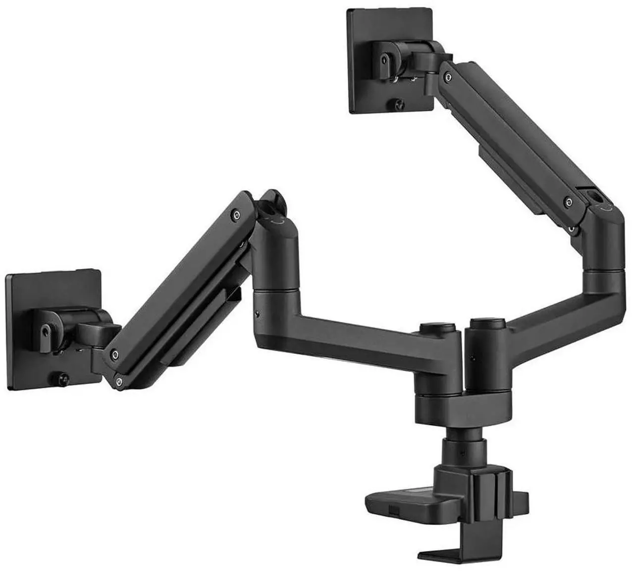 Alt view image 4 of 6 - Workstream by Monoprice Heavy Duty Dual Monitor Gas Spring Desk Mount - Up to 35in/44 lbs Ultrawide Screens, Detachable