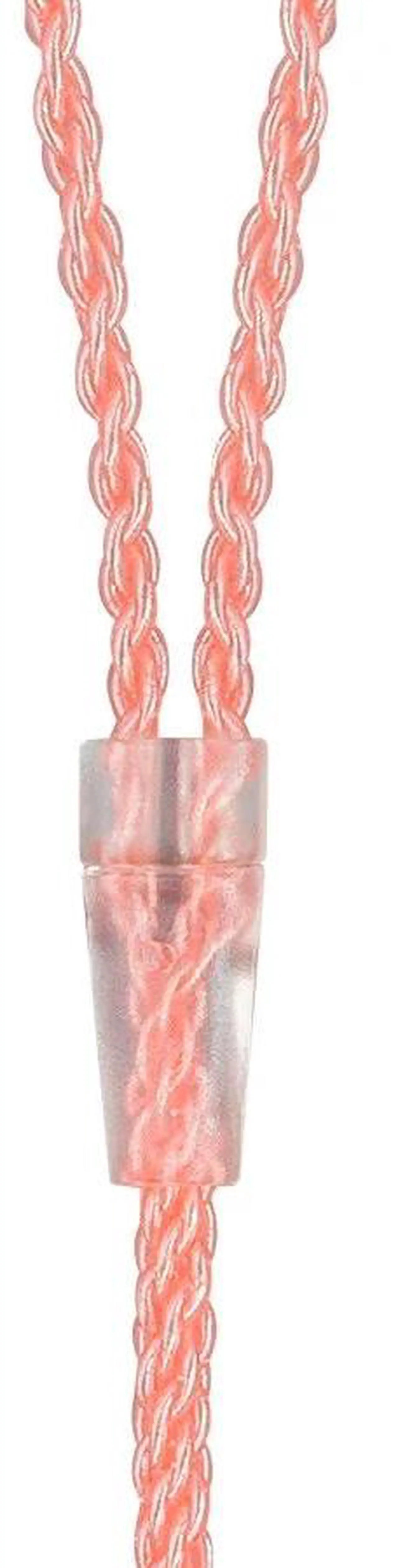 Alt view image 6 of 6 - monolith dual 2.5mm to 3.5mm headphone cable  5 feet  pink with oxygen free copper braided auxiliary audio cord