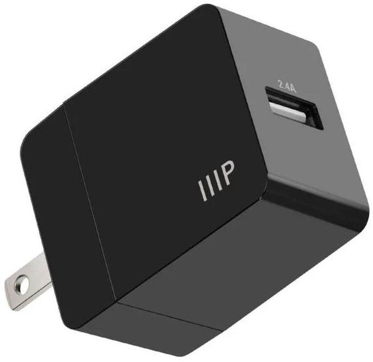 Alt view image 3 of 6 - Monoprice 12W USB-A Wall Charger - Black