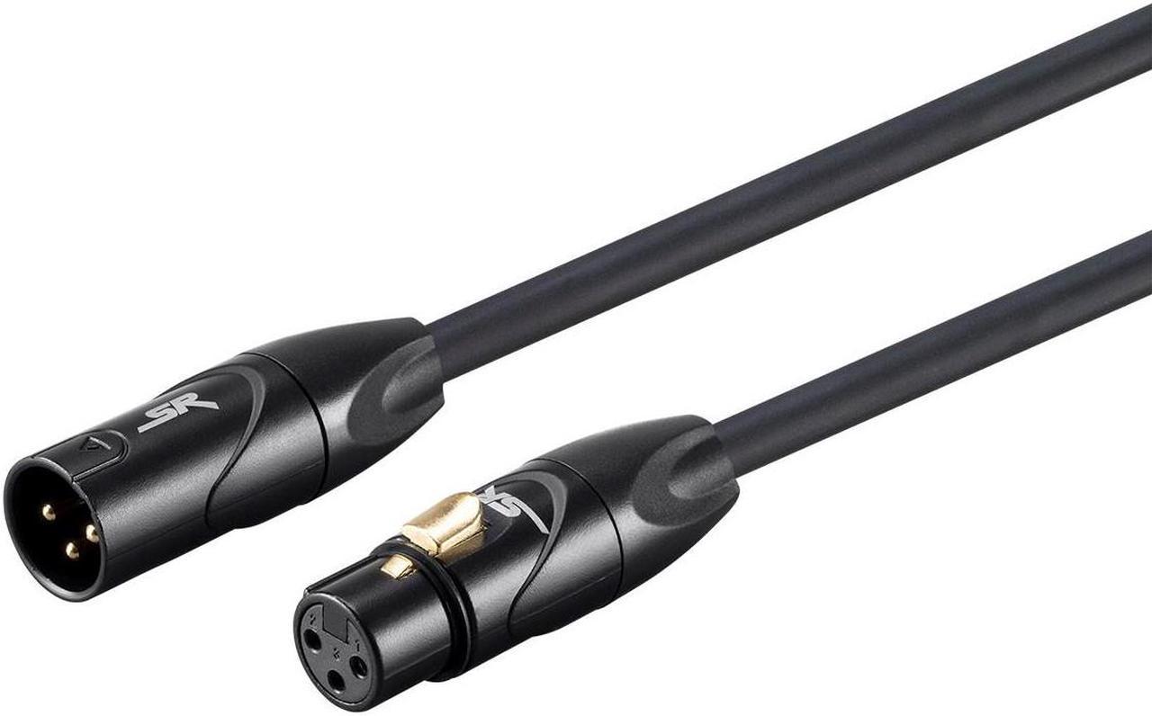 Monoprice XLR Male to XLR Female Cable [Microphone & Interconnect] - 50 Feet - Black | Gold Plated, 16AWG - Stage Right Series