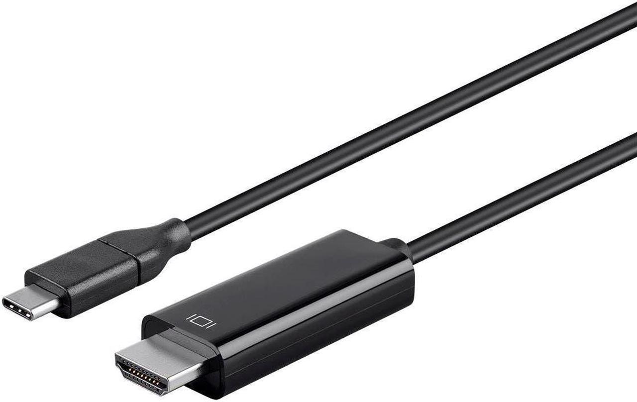 Monoprice USB C to HDMI 3.1 Cable - 6 Feet - Black | 5Gbps, 4K@30Hz, Type C, Mirror or Expand you PC Display