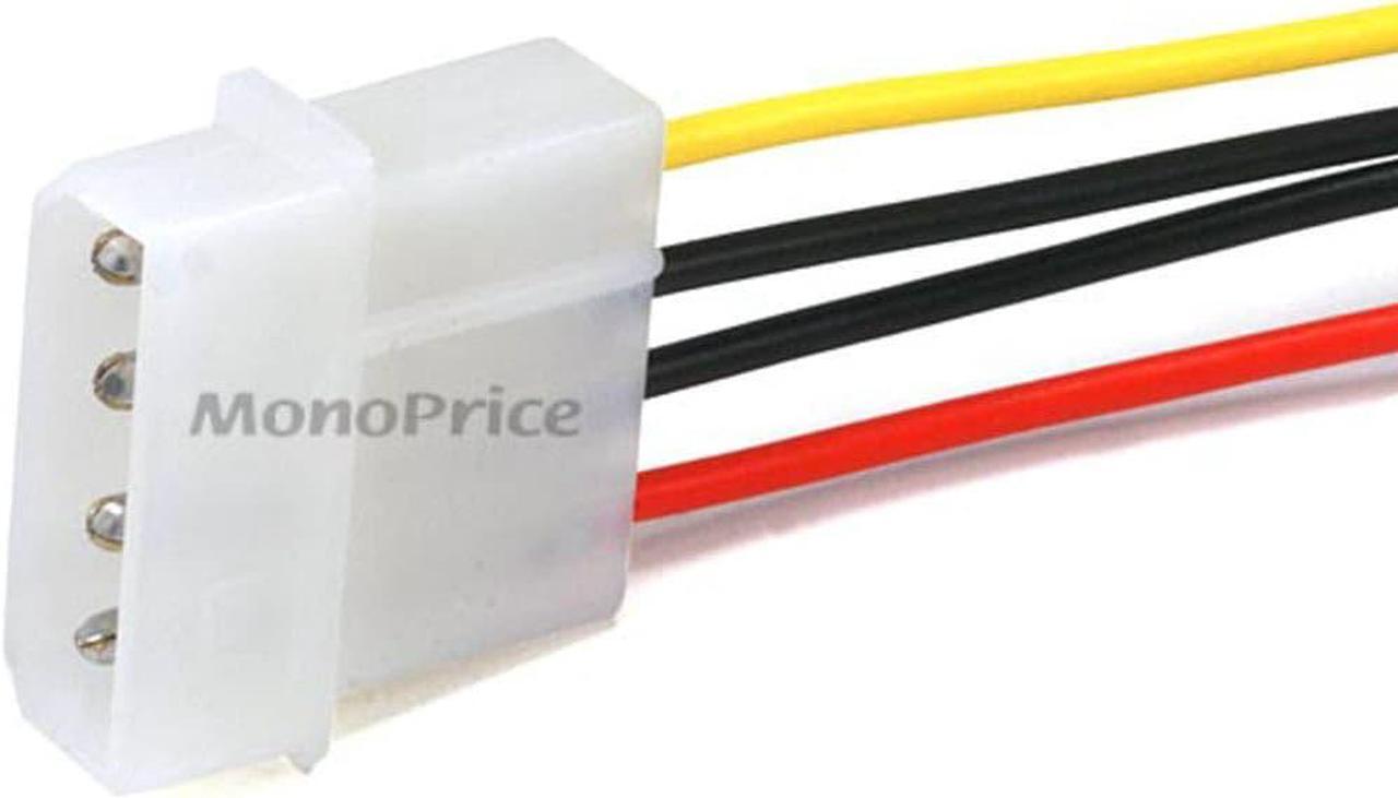 Alt view image 3 of 5 - Monoprice 6Inch Sata 15Pin Female To Molex 4Pin Male Power Adapter