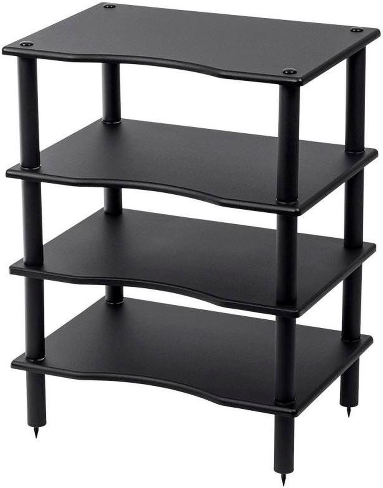 Monoprice Monolith 4 Tier/Shelf Audio Stand - Black | Open Air Storage, Modular Design, Sturdy, Compatible With Bose, Polk, Sony, Yamaha, Pioneer and others