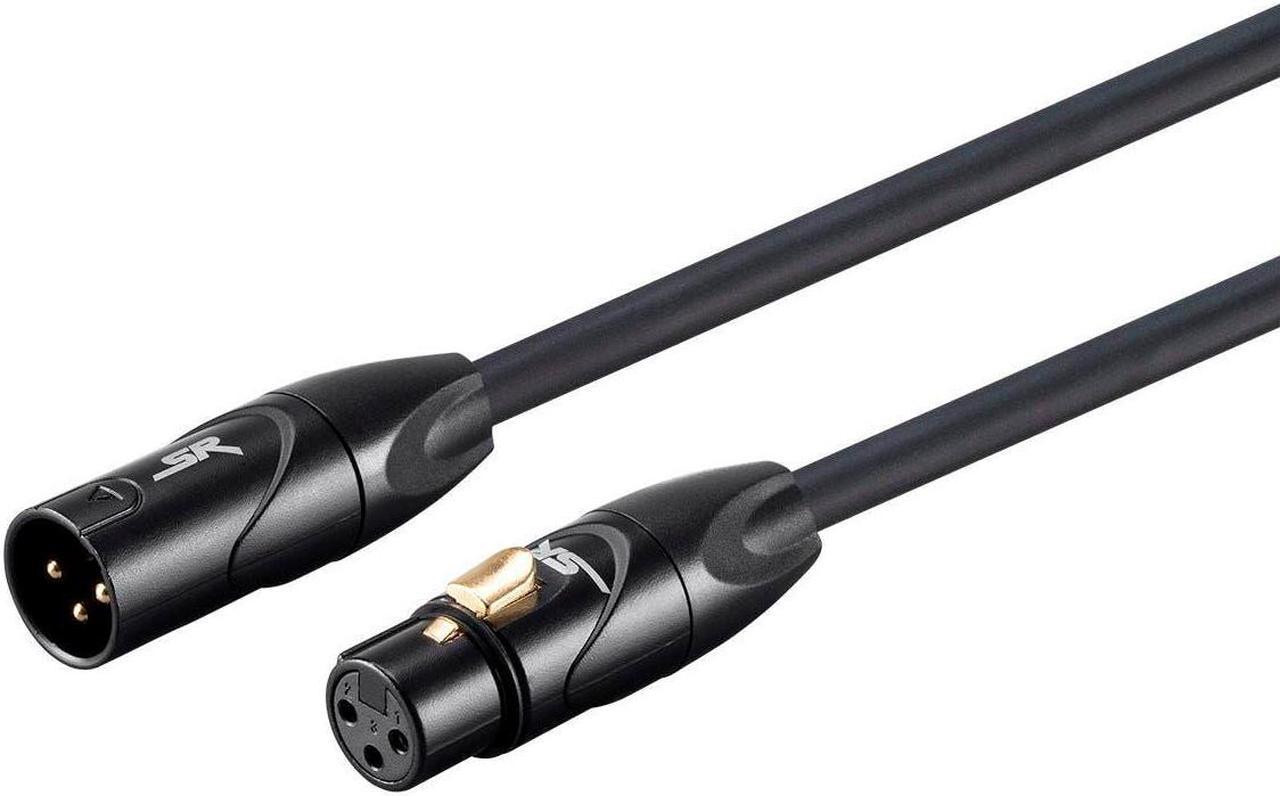 Monoprice XLR Male to XLR Female Cable [Microphone & Interconnect] - 6 Feet - Black | Gold Plated, 16AWG - Stage Right Series