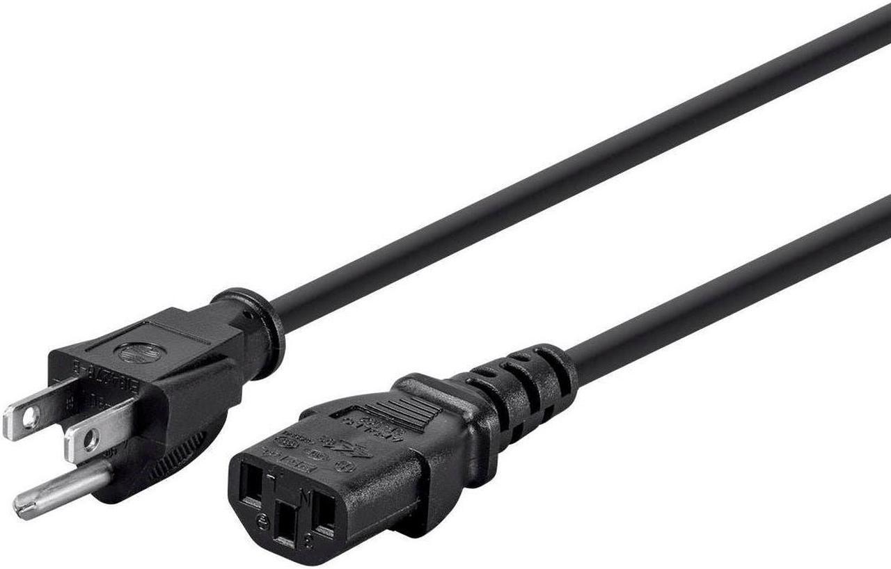 Monoprice 12ft 18AWG Power Cord Cable w/ 3 Conductor PC Power Connector Socket, 10A (NEMA 5-15P to IEC-320-C13)