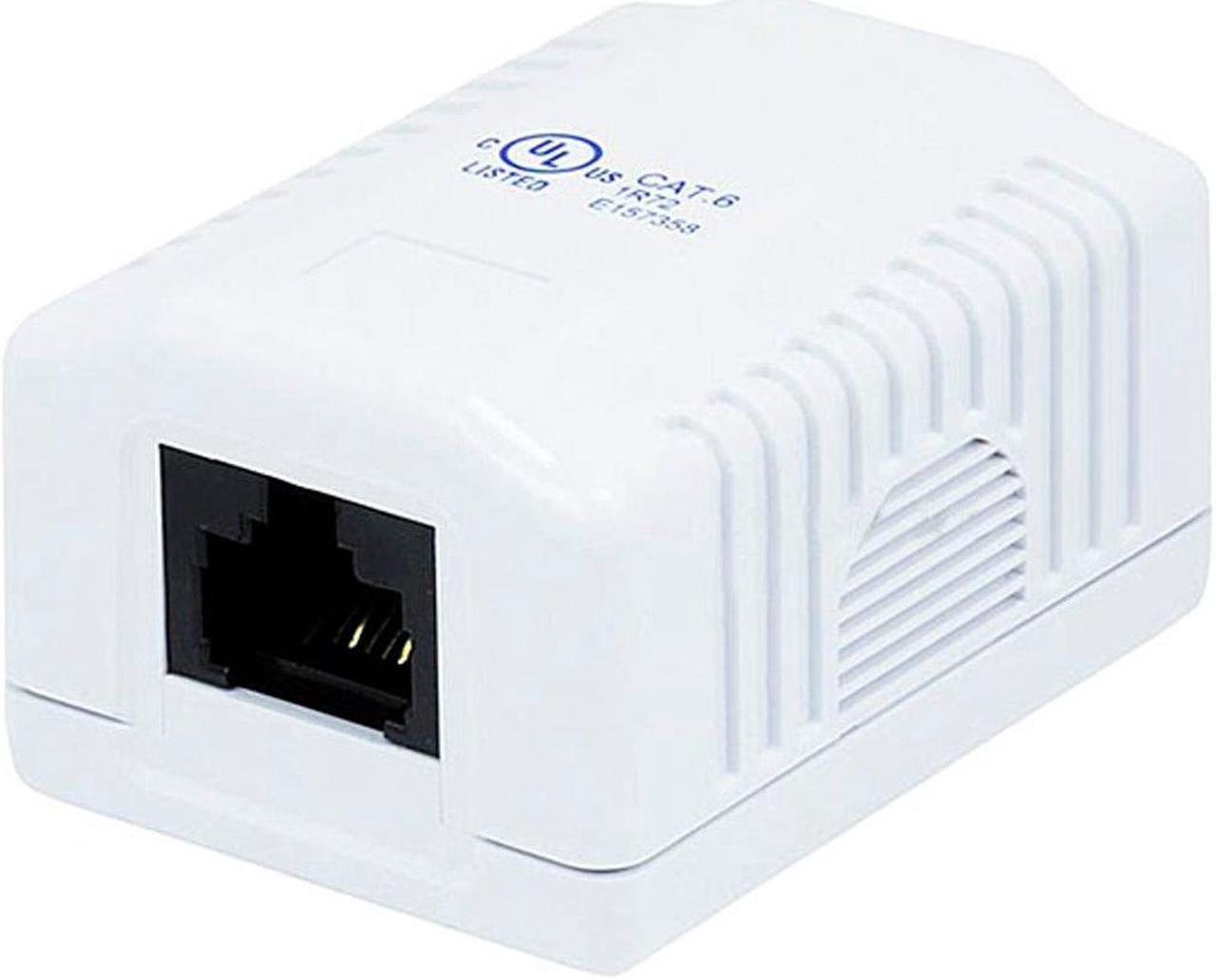 Monoprice 1-port Cat6 Surface Mount Box - White