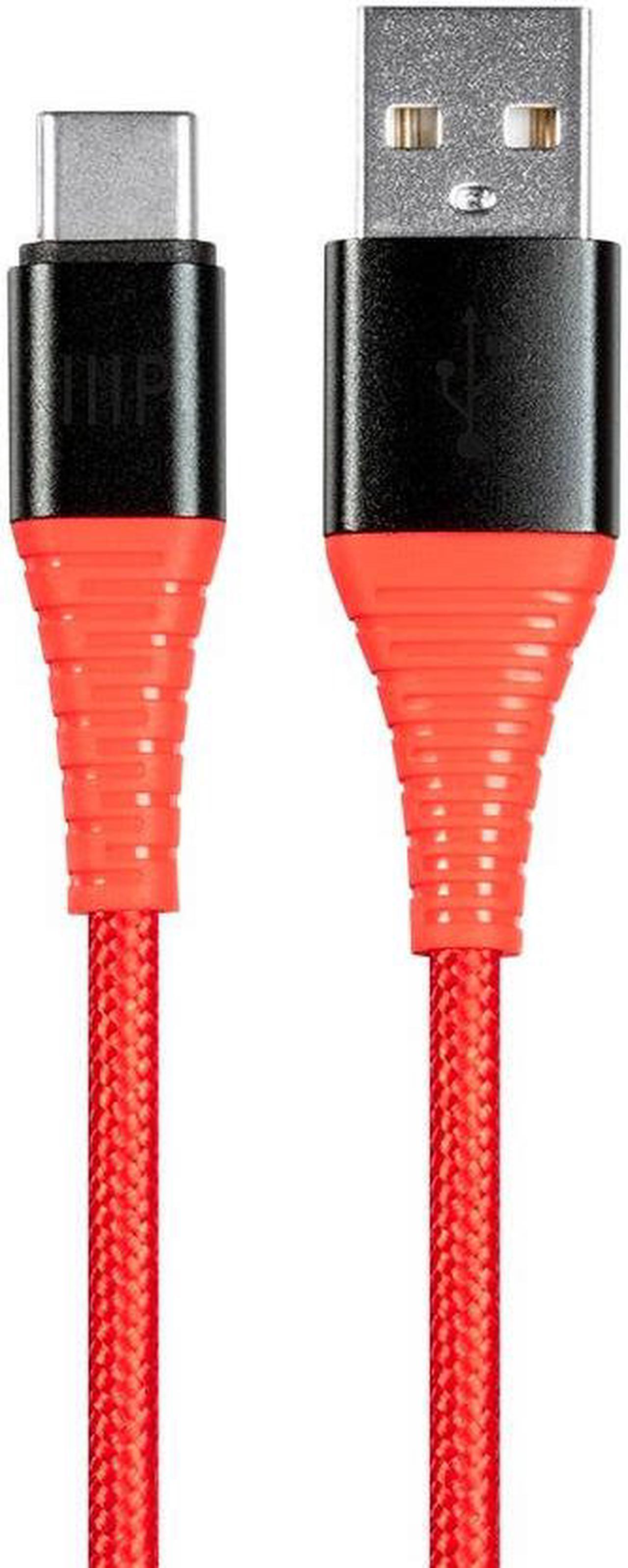 Monoprice Nylon Braided USB C to USB A 2.0 Cable - 1.5 Feet - Red | Type C, Durable, Fast Charge for Samsung Galaxy S10/ Note 8, LG V20 and - AtlasFlex Series