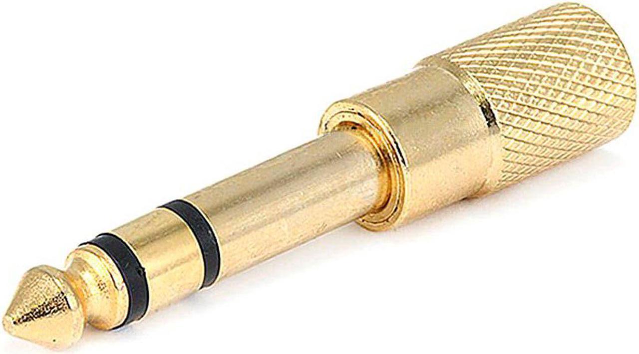 Monoprice Metal 1/4in (6.35mm) TRS Stereo Plug to 3.5mm TRS Stereo Jack Adapter, Gold Plated