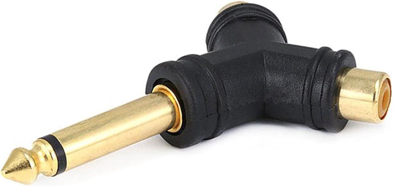 Main image of Monoprice 1/4in (6.35mm) TS Mono Plug to 2x RCA Jack Splitter Adapter, Gold Plated (Y-type)