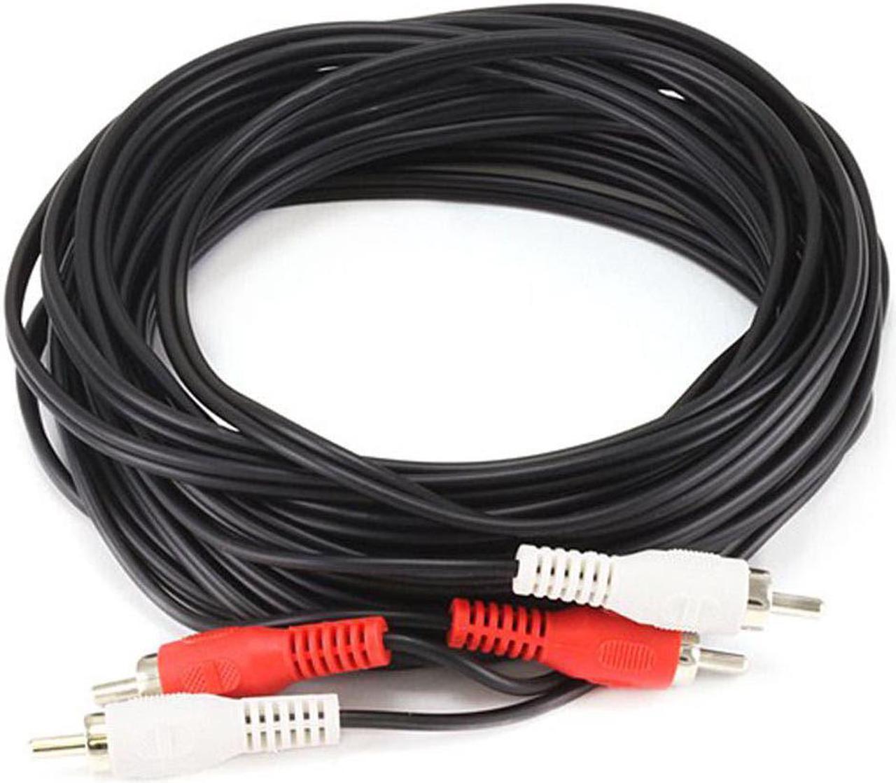 Monoprice Audio Cables - 12 Feet - Black | 2 RCA Plug to 2 RCA Plug, Male to Male