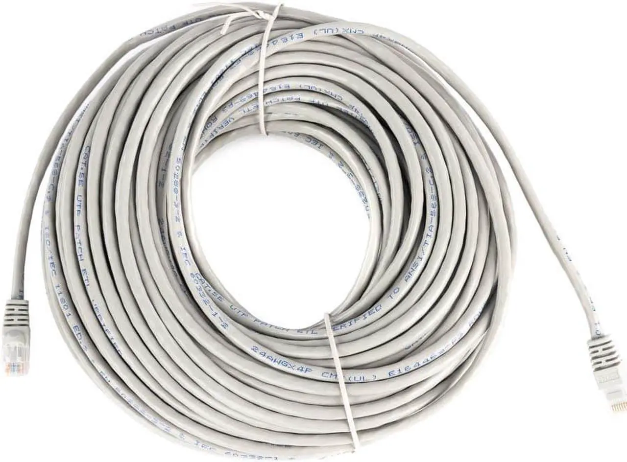 Alt view image 5 of 18 - Monoprice Cat5e Ethernet Patch Cable - 100 Feet - Gray | Network Internet Cord - RJ45, Stranded, 350Mhz, UTP, Pure Bare Copper Wire, 24AWG